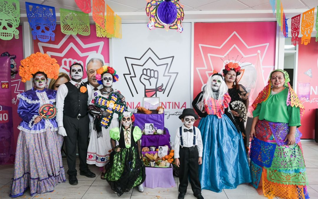 Reconoce Tania Valentina con ofrenda y concurso de catrinas, el legado de feministas del derecho al voto de la mujer