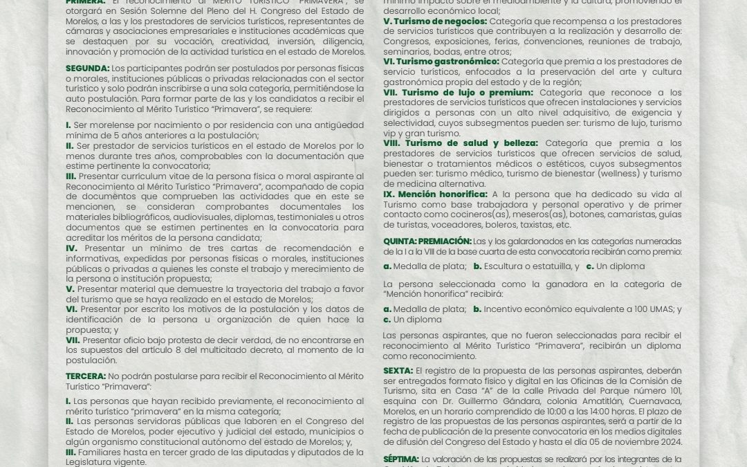 Mérito Turístico ‘Primavera’ 2024