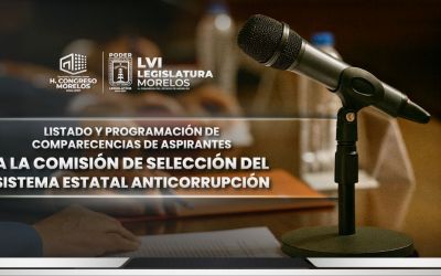 Listado y programación de comparecencias para integrar la Comisión de Selección del SEA Morelos